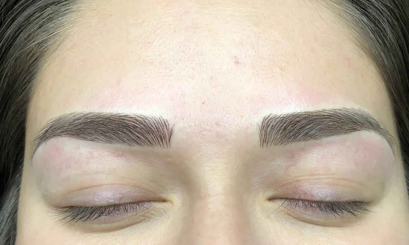 Symmetrical, natural-looking brows after microblading at Aloha Beauty Lounge in South Jordan
