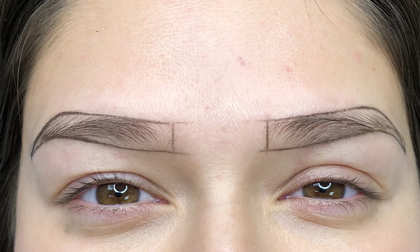 Thin, uneven brows before permanent makeup at Aloha Beauty Lounge